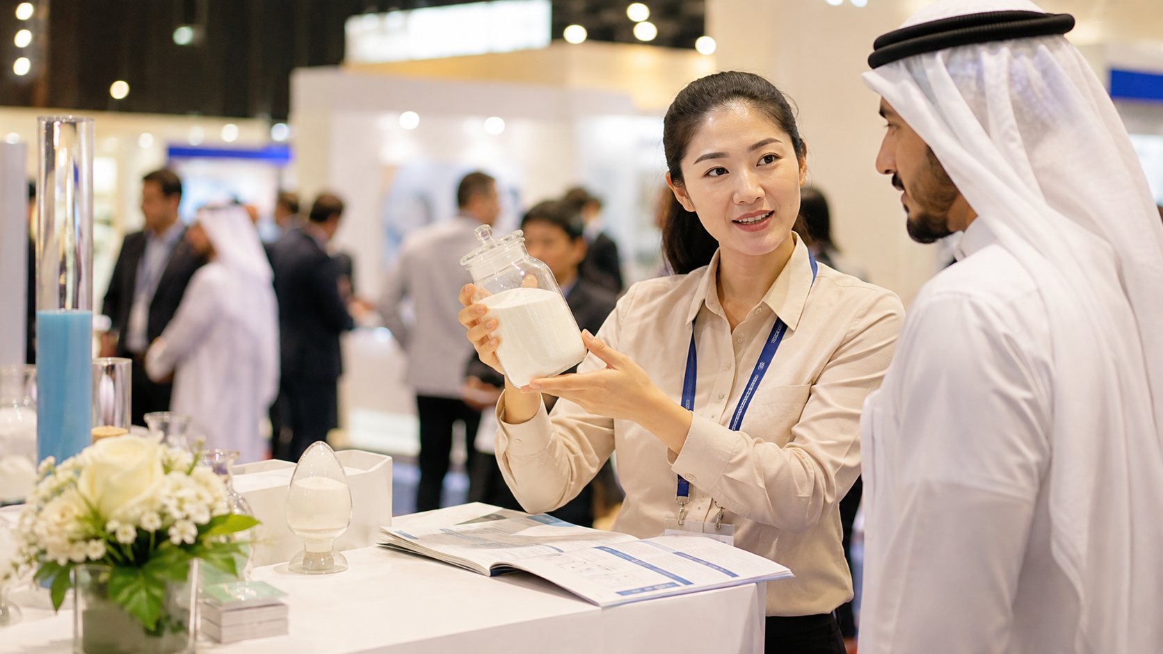 VIV MEA Abu Dhabi, UAE — Sample inspection under hall light
