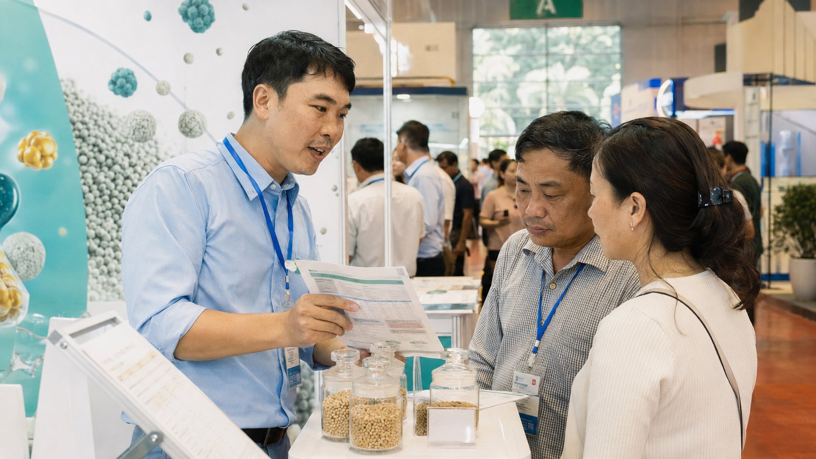 ILDEX Vietnam Ho Chi Minh City, Vietnam — Explaining specifications to mill technicians