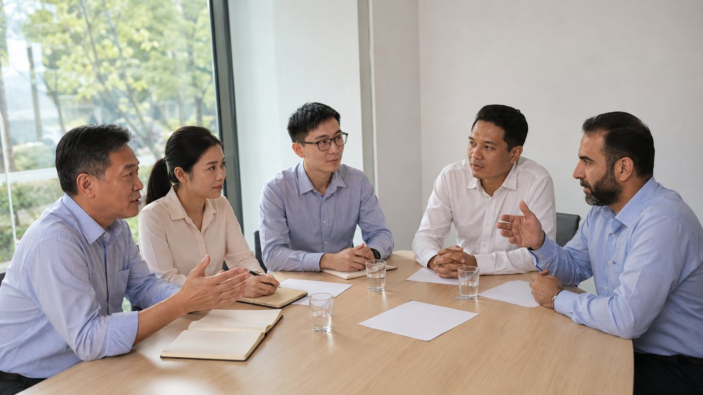 Closing discussion after a factory audit